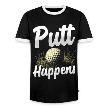 Golf Golf Golf Golf Parcours de Golf - T-shirt contrasté Homme - noir/blanc - Devant - AI Model Female 172 light (172cm) & AI Model Male 178 light (178cm)