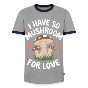 Pilz Pilze Funghi Champignon - Männer Kontrast-T-Shirt - Grau/Navy  - Vorne - AI Model Female 172 light (172cm) & AI Model Male 178 light (178cm)