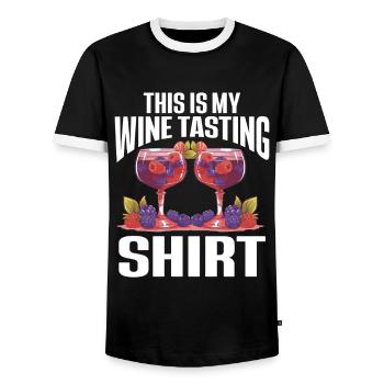 Wine Tasting Funny Wine Lover - Männer Kontrast-T-Shirt - Schwarz/Weiß - Vorne - AI Model Female 172 light (172cm) & AI Model Male 178 light (178cm)