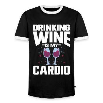 Wine Tasting Funny Wine Lover - Männer Kontrast-T-Shirt - Schwarz/Weiß - Vorne - AI Model Female 172 light (172cm) & AI Model Male 178 light (178cm)