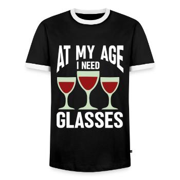 Wine Tasting Funny Wine Lover - Männer Kontrast-T-Shirt - Schwarz/Weiß - Vorne - AI Model Female 172 light (172cm) & AI Model Male 178 light (178cm)