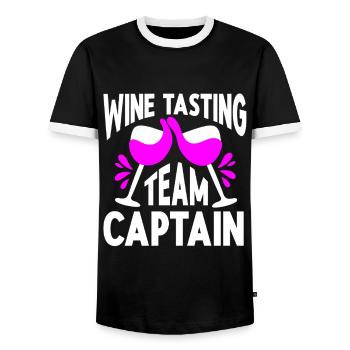 Wine Tasting Funny Wine Lover - Männer Kontrast-T-Shirt - Schwarz/Weiß - Vorne - AI Model Female 172 light (172cm) & AI Model Male 178 light (178cm)