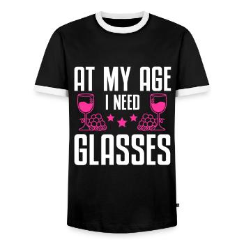 Wine Tasting Funny Wine Lover - Männer Kontrast-T-Shirt - Schwarz/Weiß - Vorne - AI Model Female 172 light (172cm) & AI Model Male 178 light (178cm)