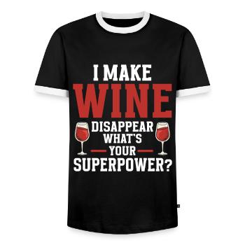 Wine Tasting Funny Wine Lover - Männer Kontrast-T-Shirt - Schwarz/Weiß - Vorne - AI Model Female 172 light (172cm) & AI Model Male 178 light (178cm)