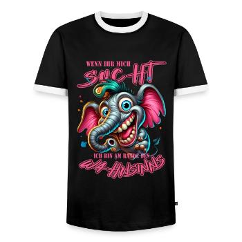 Wenn ihr mich sucht, ich bin am Rande des Wahnsinn - Männer Kontrast-T-Shirt - Schwarz/Weiß - Vorne - AI Model Female 172 light (172cm) & AI Model Male 178 light (178cm)