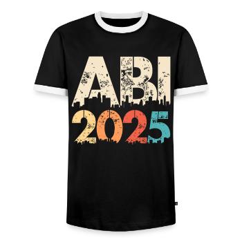 ABI 2025 Abitur Abschluss Lustiges Abiturienten - Männer Kontrast-T-Shirt - Schwarz/Weiß - Vorne - AI Model Female 172 light (172cm) & AI Model Male 178 light (178cm)