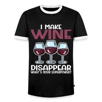 Wine Tasting Funny Wine Lover - Männer Kontrast-T-Shirt - Schwarz/Weiß - Vorne - AI Model Female 172 light (172cm) & AI Model Male 178 light (178cm)