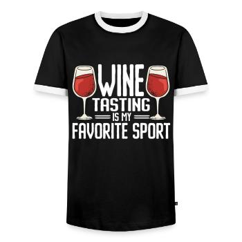Wine Tasting Funny Wine Lover - Männer Kontrast-T-Shirt - Schwarz/Weiß - Vorne - AI Model Female 172 light (172cm) & AI Model Male 178 light (178cm)