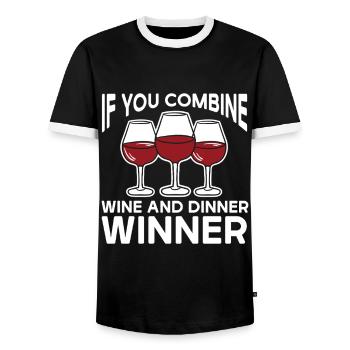 Wine Tasting Funny Wine Lover - Männer Kontrast-T-Shirt - Schwarz/Weiß - Vorne - AI Model Female 172 light (172cm) & AI Model Male 178 light (178cm)