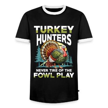 Truthahnjagd Abenteuer: Ich Will Nur Putenjagd - Männer Kontrast-T-Shirt - Schwarz/Weiß - Vorne - AI Model Female 172 light (172cm) & AI Model Male 178 light (178cm)