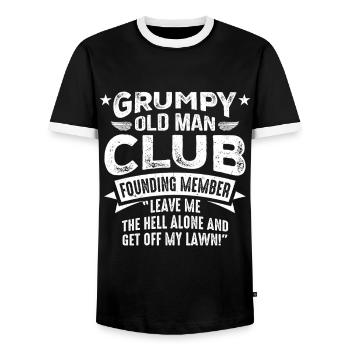 Grumpy Old Man Grumpy - Men's Ringer Shirt - black/white - Front - AI Model Female 172 light (172cm) & AI Model Male 178 light (178cm)