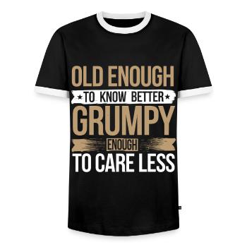 Grumpy Old Man Grumpy - Men's Ringer Shirt - black/white - Front - AI Model Female 172 light (172cm) & AI Model Male 178 light (178cm)