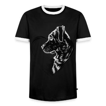 Labrador Retriever - Männer Kontrast-T-Shirt - Schwarz/Weiß - Vorne - AI Model Female 172 light (172cm) & AI Model Male 178 light (178cm)