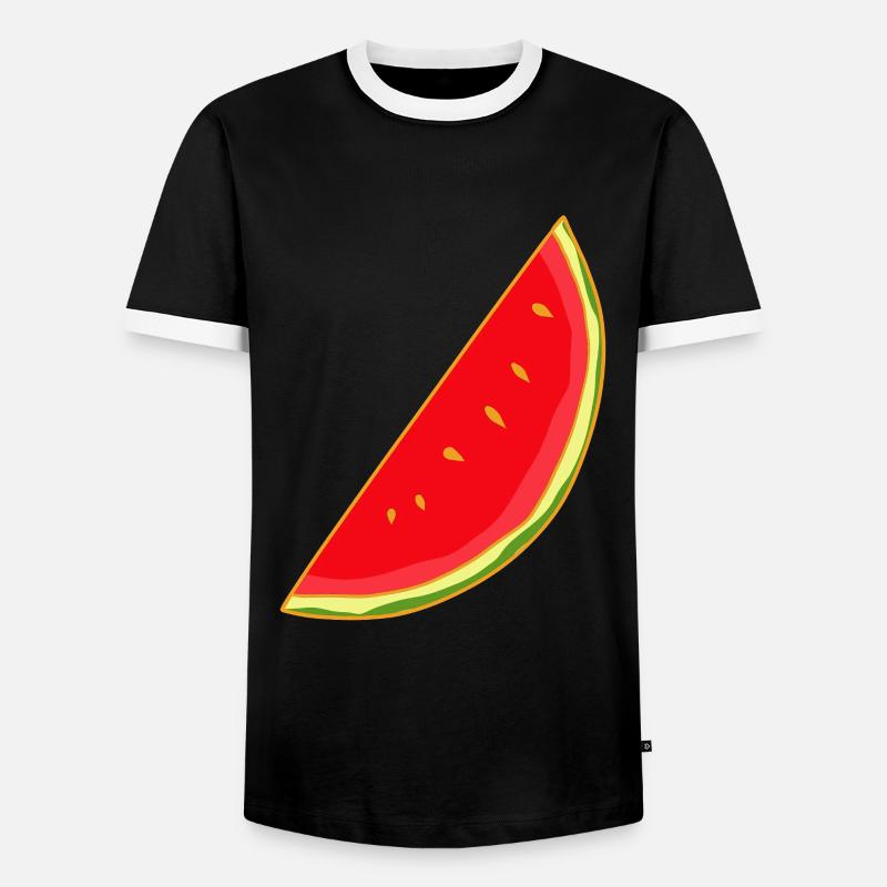Melon, Melons, Summer, Fruit, Fruit - Men's Ringer Shirt - black/white