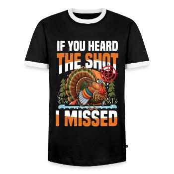Truthahnjagd Abenteuer: Ich Will Nur Putenjagd - Männer Kontrast-T-Shirt - Schwarz/Weiß - Vorne - AI Model Female 172 light (172cm) & AI Model Male 178 light (178cm)