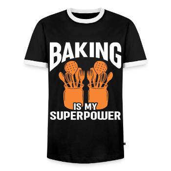 Boulangerie Boulangerie Boulanger - T-shirt contrasté Homme - noir/blanc - Devant - AI Model Female 172 light (172cm) & AI Model Male 178 light (178cm)