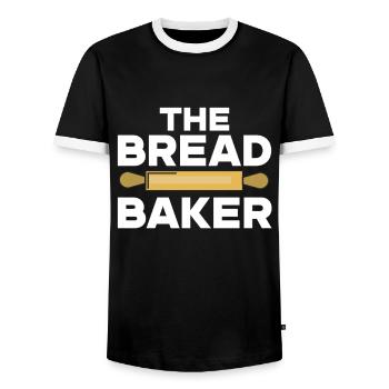 Boulangerie Boulangerie Boulanger - T-shirt contrasté Homme - noir/blanc - Devant - AI Model Female 172 light (172cm) & AI Model Male 178 light (178cm)
