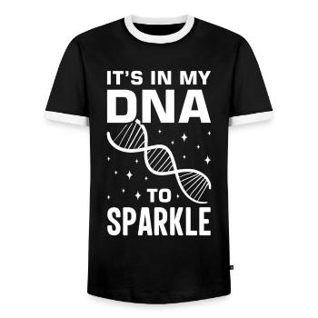 Test ADN génétique Crispr Microbiology - T-shirt contrasté Homme - noir/blanc - Devant - AI Model Female 172 light (172cm) & AI Model Male 178 light (178cm)