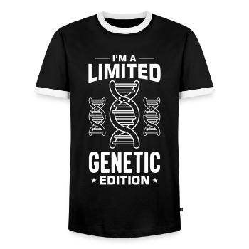 Test ADN génétique Crispr Microbiology - T-shirt contrasté Homme - noir/blanc - Devant - AI Model Female 172 light (172cm) & AI Model Male 178 light (178cm)