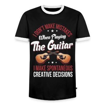 Gitarrist Musiker Gitarrenmusik - Männer Kontrast-T-Shirt - Schwarz/Weiß - Vorne - AI Model Female 172 light (172cm) & AI Model Male 178 light (178cm)