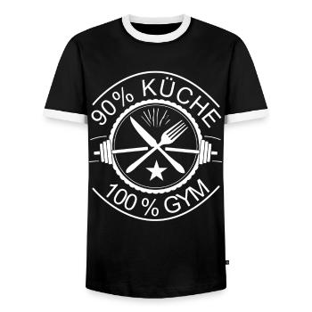 Lustiger Spruch fürs Gym und Krafttraining Fans - Männer Kontrast-T-Shirt - Schwarz/Weiß - Vorne - AI Model Female 172 light (172cm) & AI Model Male 178 light (178cm)