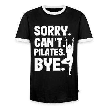 Pilates désolé Je ne peux pas Pilates Bye - T-shirt contrasté Homme - noir/blanc - Devant - AI Model Female 172 light (172cm) & AI Model Male 178 light (178cm)