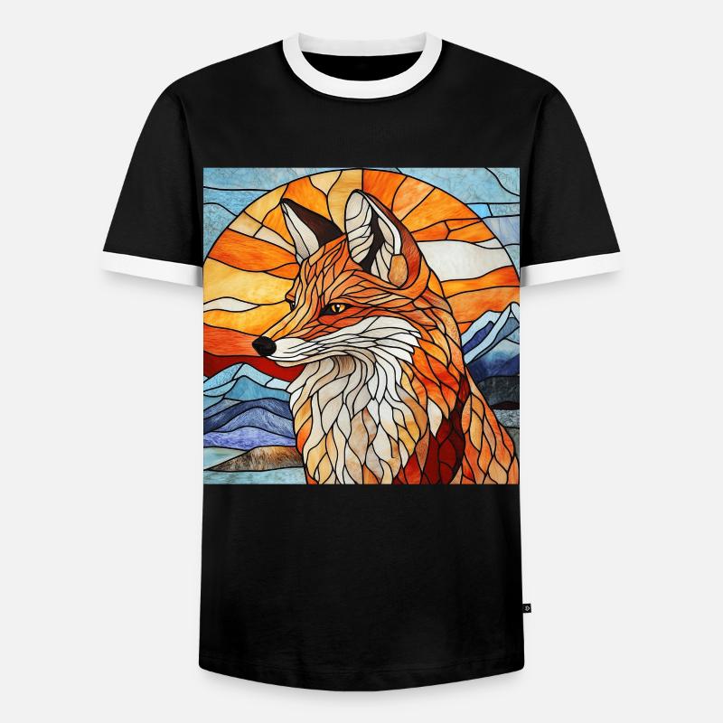 Fuchs - Männer Kontrast-T-Shirt - Schwarz/Weiß