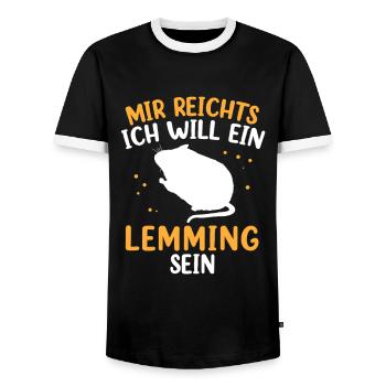 Wants a lemming to be a vole Lemming - Men's Ringer Shirt - black/white - Front - AI Model Female 172 light (172cm) & AI Model Male 178 light (178cm)