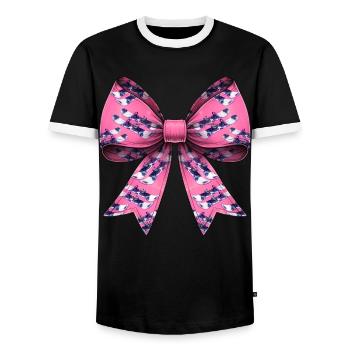 Coquette Bogen Snowboarding Mütter Tag Snowboarder - Männer Kontrast-T-Shirt - Schwarz/Weiß - Vorne - AI Model Female 172 light (172cm) & AI Model Male 178 light (178cm)