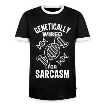 Test ADN génétique Crispr Microbiology - T-shirt contrasté Homme - noir/blanc - Devant - AI Model Female 172 light (172cm) & AI Model Male 178 light (178cm)