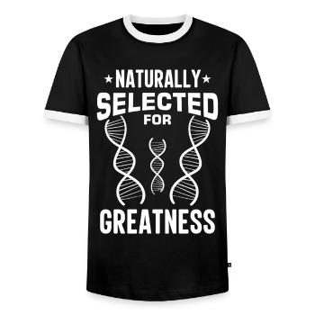 Crispr Microbiology Genetics DNA Test - Men's Ringer Shirt - black/white - Front - AI Model Female 172 light (172cm) & AI Model Male 178 light (178cm)