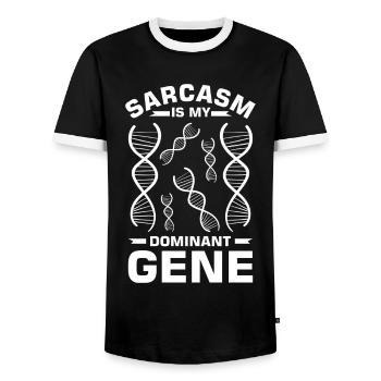 Crispr Microbiology Genetics DNA Test - Men's Ringer Shirt - black/white - Front - AI Model Female 172 light (172cm) & AI Model Male 178 light (178cm)