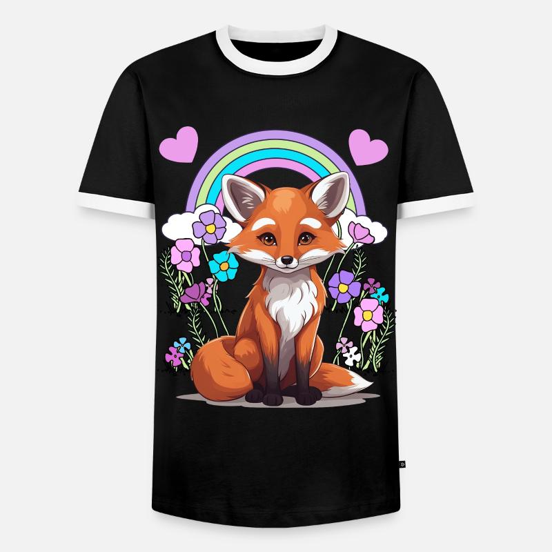 Fox - Men's Ringer Shirt - black/white