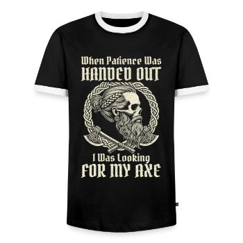 Viking Norse Gods Nordman Mythology - Men's Ringer Shirt - black/white - Front - AI Model Female 172 light (172cm) & AI Model Male 178 light (178cm)