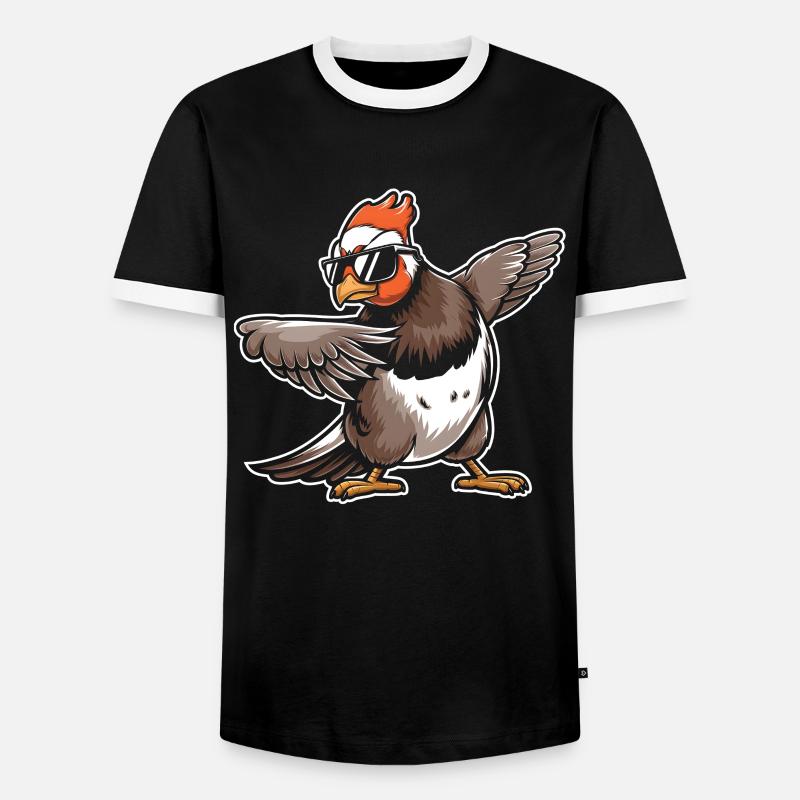 Auerhahn - Männer Kontrast-T-Shirt - Schwarz/Weiß