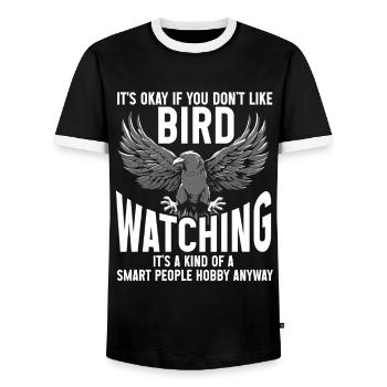 Bird Watching Cute Bird Lover - Männer Kontrast-T-Shirt - Schwarz/Weiß - Vorne - AI Model Female 172 light (172cm) & AI Model Male 178 light (178cm)