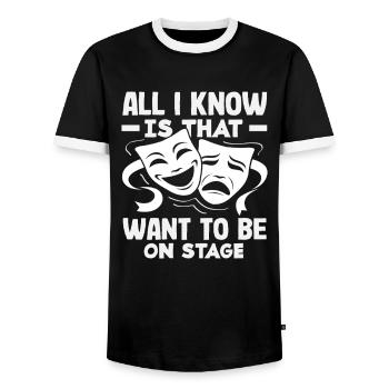 Musical Liebhaber Alles Was Ich Weiß Ist Dass - Männer Kontrast-T-Shirt - Schwarz/Weiß - Vorne - AI Model Female 172 light (172cm) & AI Model Male 178 light (178cm)