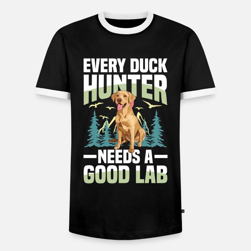 Jagd Mit Labrador - Männer Kontrast-T-Shirt - Schwarz/Weiß