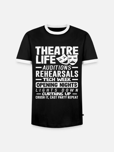 Musical Lover Theater Life Curtain Up - Men's Ringer Shirt - black/white