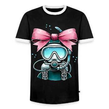 Coquette Arche Plongée Maman Plongeur Snorkel - T-shirt contrasté Homme - noir/blanc - Devant - AI Model Female 172 light (172cm) & AI Model Male 178 light (178cm)
