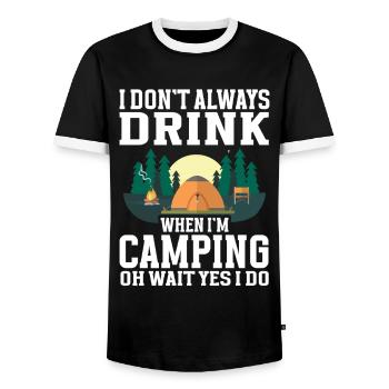 Camping Campfire Camper - Männer Kontrast-T-Shirt - Schwarz/Weiß - Vorne - AI Model Female 172 light (172cm) & AI Model Male 178 light (178cm)
