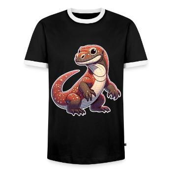 Komodo Dragon - Männer Kontrast-T-Shirt - Schwarz/Weiß - Vorne - AI Model Female 172 light (172cm) & AI Model Male 178 light (178cm)