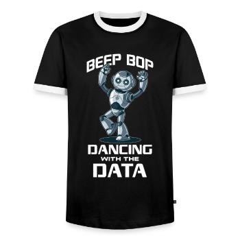 Ai Robotique Geek Tech Humour Robot - T-shirt contrasté Homme - noir/blanc - Devant - AI Model Female 172 light (172cm) & AI Model Male 178 light (178cm)