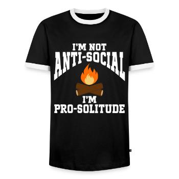 Camping Campfire Camper - Männer Kontrast-T-Shirt - Schwarz/Weiß - Vorne - AI Model Female 172 light (172cm) & AI Model Male 178 light (178cm)
