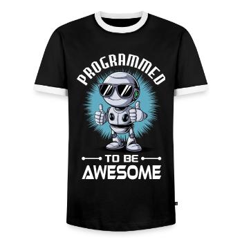 Ai Robotique Geek Tech Humour Robot - T-shirt contrasté Homme - noir/blanc - Devant - AI Model Female 172 light (172cm) & AI Model Male 178 light (178cm)