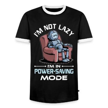 Ai Robotique Geek Tech Humour Robot - T-shirt contrasté Homme - noir/blanc - Devant - AI Model Female 172 light (172cm) & AI Model Male 178 light (178cm)