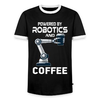 Ai Robotique Geek Tech Humour Robot - T-shirt contrasté Homme - noir/blanc - Devant - AI Model Female 172 light (172cm) & AI Model Male 178 light (178cm)