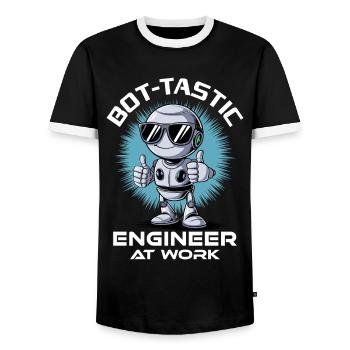 Ai Robotique Geek Tech Humour Robot - T-shirt contrasté Homme - noir/blanc - Devant - AI Model Female 172 light (172cm) & AI Model Male 178 light (178cm)