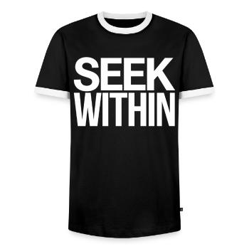 Search Spiritualité Citation inspirée en vous - T-shirt contrasté Homme - noir/blanc - Devant - AI Model Female 172 light (172cm) & AI Model Male 178 light (178cm)