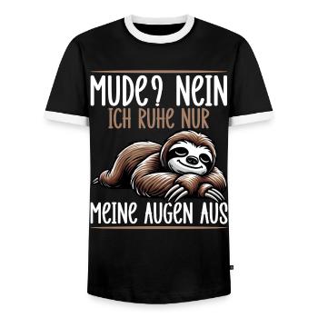 Faultier Fauler Faultierliebhaber Faultiere - Männer Kontrast-T-Shirt - Schwarz/Weiß - Vorne - AI Model Female 172 light (172cm) & AI Model Male 178 light (178cm)